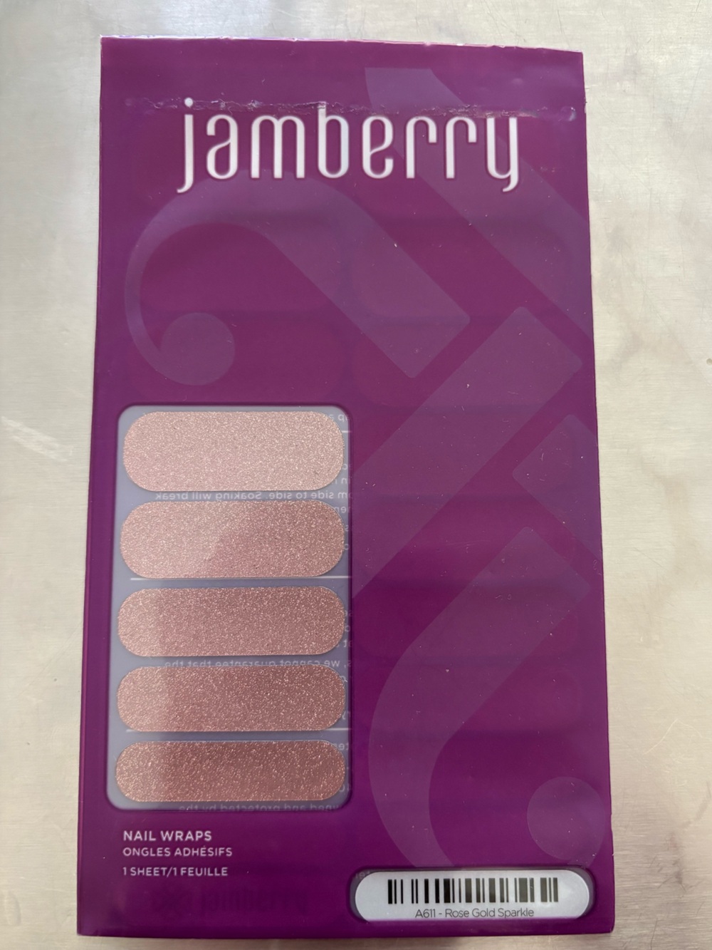 Jamberry Nail Wraps | Rose Gold Sparkle | NWT